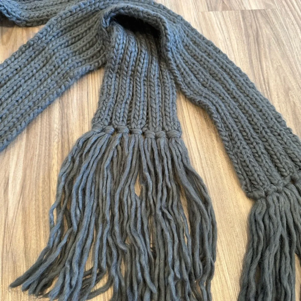 Free People Gray Knit Scarf